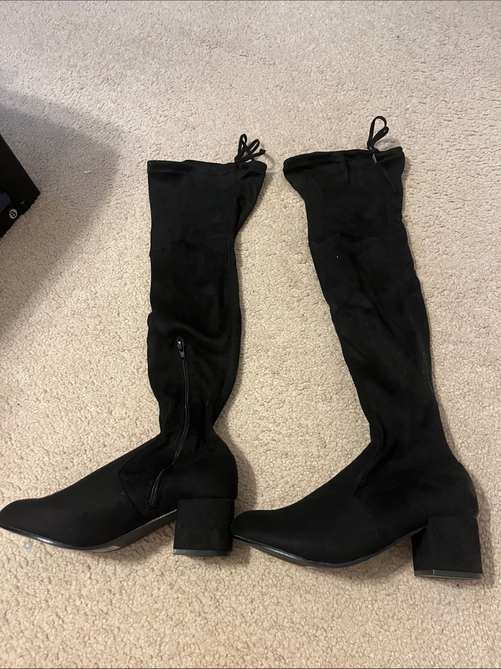 Charlotte Russe Black Over-the-Knee Block Heel Boots